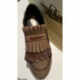 Mocassin en nubuck cuir kaki avec patte frangée de DLSPORT sport chic et élégant pour femme