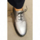 Derbies pour femme de PASCUCCI  bout rond en cuir métal argent