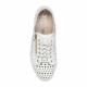 MEPHISTO JUNE Baskets Femme perf cuir Blanc zip + lacet
