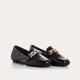 MOCASSINS HOREL CUIR BLANC ou NOIR plat, souple REQINS Mors fantaisie chaîne