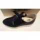 Basket 3893 en cuir bleu marine, semelle blanche crantée ton sur ton de  DLSPORT