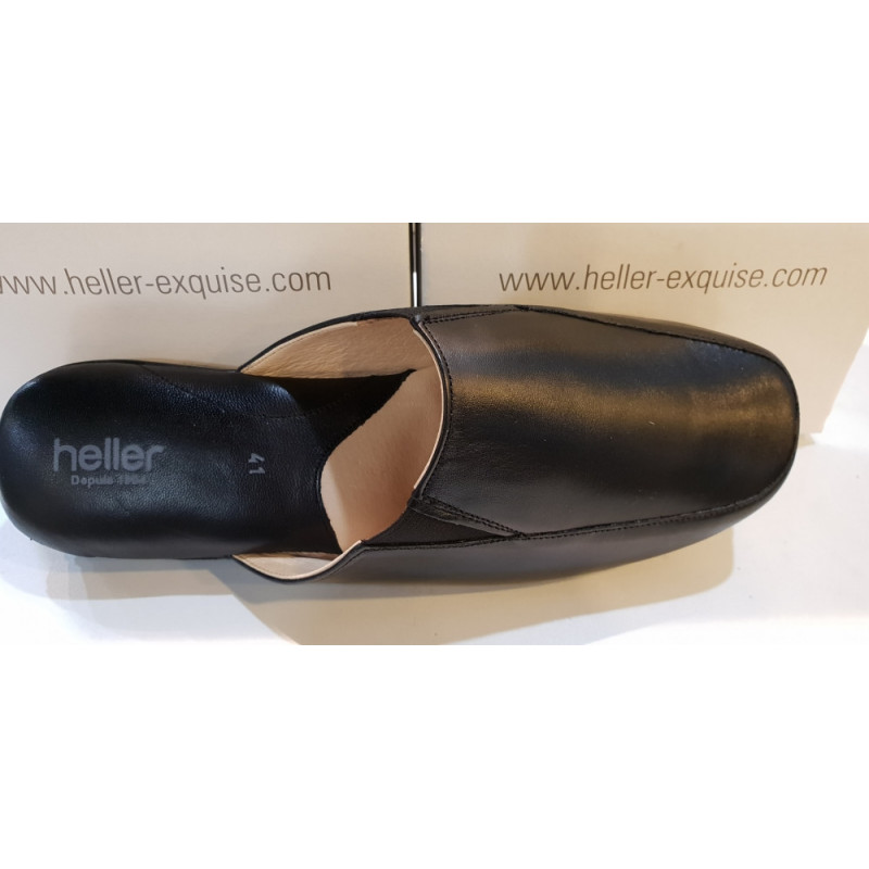 DIMARO mule noir en cuir pour homme HELLER DARNET ...