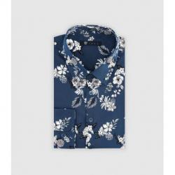 Chemise à imprimé fleuris marine MIOCHE