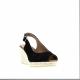 Sandale bout ouvert bride arrière 806-2 Maison de L’Espadrille compense corde nubuck Noir