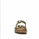 Mule ou claquette avec 2 boucles 3524- 8 Maison de l’espadrille  Cuir KAKI plate, femme, mode