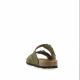 Mule ou claquette avec 2 boucles 3524- 8 Maison de l’espadrille  Cuir KAKI plate, femme, mode