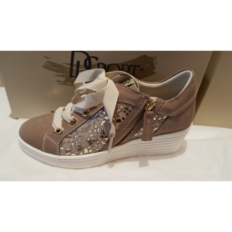 Chaussures basket fille en cuir beige Point 24 Made in France 🇨🇵 -  Patt'touch | Beebs