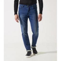 Jean super slim en molleton bleu moyen ETERNELLE