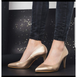 Escarpin pour femme G 8 REGINE GIULIA vernis bleu dur CAPRI CHAROL mode élégance confort talon haut 8cm