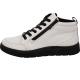 Baskets montantes ROM Lacet + zip Cuir Blanc/Noir ARA SHOES femme confortable 24453-20