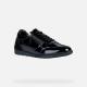 Baskets sport ville chic Cuir Vernis Noir lacet + zip D36NOA GEOX décontractée respirante