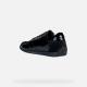 Baskets sport ville chic Cuir Vernis Noir lacet + zip D36NOA GEOX décontractée respirante