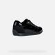 Baskets sport ville chic Cuir Vernis Noir lacet + zip D36NOA GEOX décontractée respirante