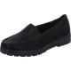 Mocassin femme confortable DALLAS 14803-01 Cuir Punti Noir compensé cuir imprimé point