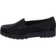 Mocassin femme confortable DALLAS 14803-01 Cuir Punti Noir compensé cuir imprimé point