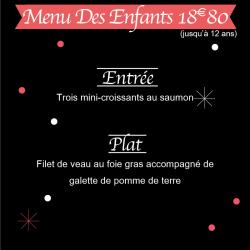 Menu des enfants (jusqu'à 12 ans)