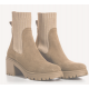BOOTS DITA CUIR GRAINE CAMEL talon 7cm  REQINS à enfiler