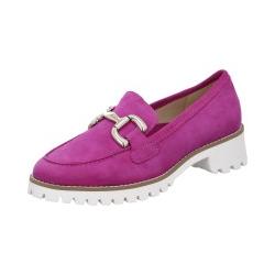 Mocassins KENT  Nubuck Pink semelle blanche crantée