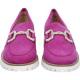 Mocassins KENT  Nubuck Pink semelle blanche crantée