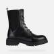 Bottines IRIDEA Cuir Noir GEOX femme style rangers lacet + zip semelle crantée