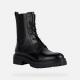 Bottines IRIDEA Cuir Noir GEOX femme style rangers lacet + zip semelle crantée