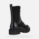 Bottines IRIDEA Cuir Noir GEOX femme style rangers lacet + zip semelle crantée