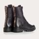 BOOTS DUSKY CUIR GRAINE NOIR semelle plate zip doublé cuir
