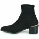 BOOTS LUCIE Strech suédé Noir JB MARTIN Talon Bottier Femme à enfiler