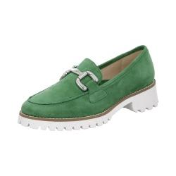 Mocassins 31-237-06 mors KENT Nubuck Grass Vert semelle blanche crantée