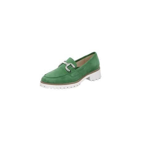 Mocassins 31-237-06 mors KENT Nubuck Grass Vert semelle blanche crantée