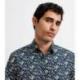 Chemise casual en coton marine IZAC