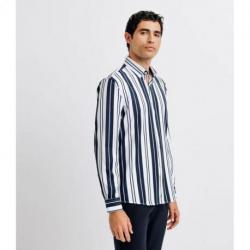 Chemise casual rayée marine IZAC