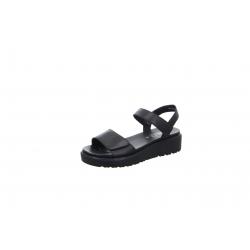 Sandales BILBAO compensées look féminin 33518-01 Cuir Noir ARA SHOES 2 scratchs pour fermeture