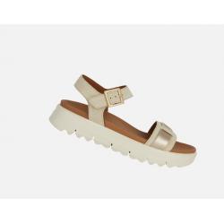 Sandales plateforme  XAND 2.1s femme D45SZA Cuir Beige/Or petite boucle