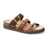 Mules Femme MEPHISTO HYACINTA  3 brides avec boucles Marron/Gold/Camel