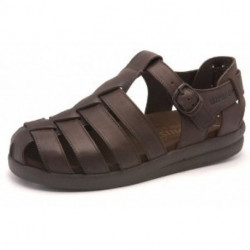 Mephisto chaussures confortables sandales homme - modèle SAM cuir gras marron foncé 11951