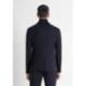VESTE « ASHE » SUPER SLIM FIT MARINE EN VISCOSE MÉLANGÉE