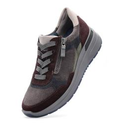 Baskets GARDA multi gris/bordeaux 57702- 19 compensée lacet +zip