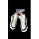 Basket montante Semerdjian BRAGA B464 Jeans blanc lacet fantaisie SMR23 Semelle extérieure bleu ciel