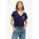 SUPERDRY T-shirt décontracté à col V et motif métallisé Suika