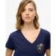 SUPERDRY T-shirt décontracté à col V et motif métallisé Suika