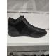 Baskets montantes GeoxD MYRIA D3668B Cuir Noir lacet + zip respirante