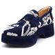 Mocassin SOFTWAVES semelle bloc  9.07.07 shoes Ink/Sand motif fantaisie feuille bicolore marine/Blanc