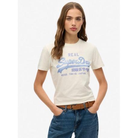SUPERDRY T-shirt slim à strass Vintage Logo