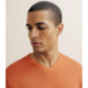 Pull col V manches longues orange foncé IZAC