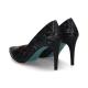 Escarpin G 8 REGINE femme GIULIA mode élégance confort talon haut 8cm ANTRACITA HABIBI NOIR