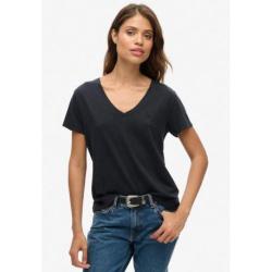 SUPERDRY T-shirt flammé à logo brodé et col V