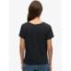 SUPERDRY T-shirt flammé à logo brodé et col V