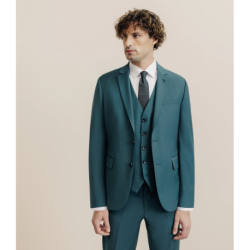 Costume 2 boutons laine majoritaire vert IZAC Cérémonie