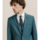 Costume 2 boutons laine majoritaire vert IZAC Cérémonie